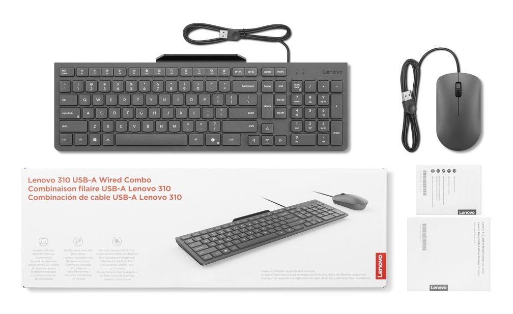 EAN 0195892110583 - Lenovo GX31R09775 teclado Ratón incluido Hogar / Oficina USB Inglés de EE. UU. Gris imagen 7
