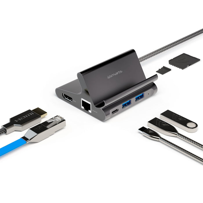 EAN 4252011900411 - 4smarts 7in1 USB 3.2 Gen 1 (3.1 Gen 1) Type-A + Type-C Gris imagen 2