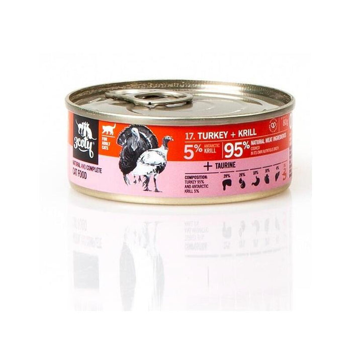 3coty Turkey With Krill - Comida Húmeda Para Gatos - 80g