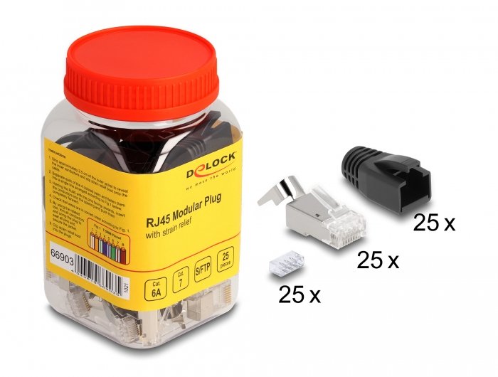 EAN 4043619669035 - DeLOCK 66903 conector RJ-45 Negro, Metálico imagen 2