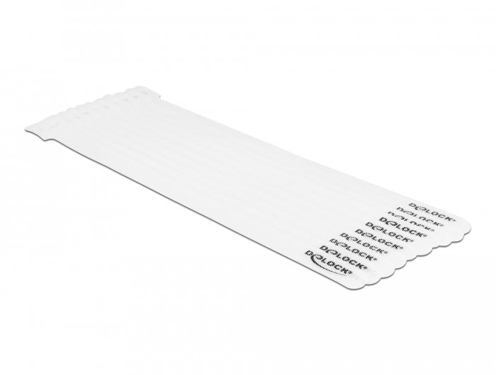 Delock Klett-Cablebinder L 250 X B 12 Mm Weiss 10 Stück