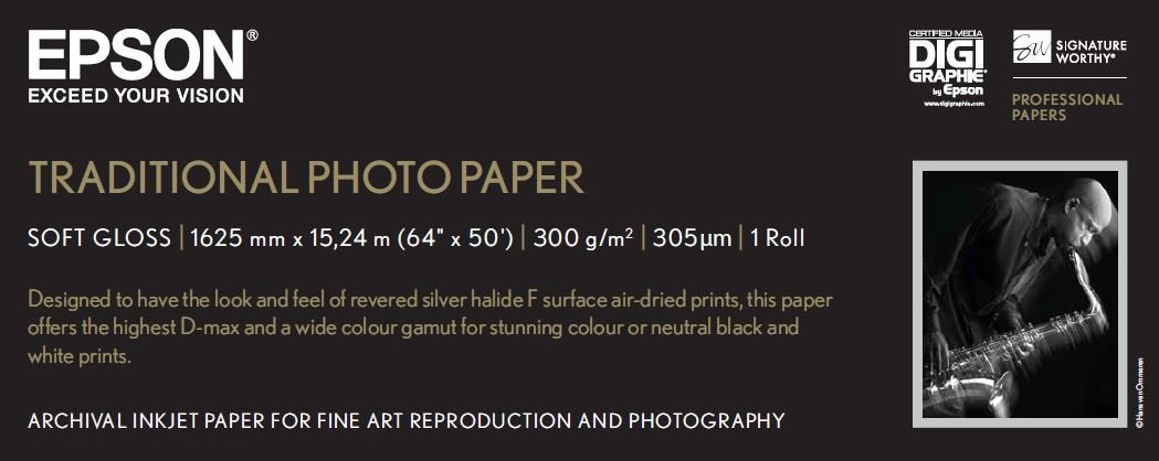 Epson Gf Papel Photo Traditional 64&Quot  X 15,2m - 300 G/M2