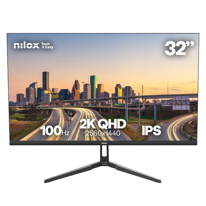 Monitor Nilox 32 Ips 100 Hz Hdmi Y Dp Pantalla Para Pc 81,3 Cm (32") 2560 X 1440 Pixeles Quad Hd Lcd Negro