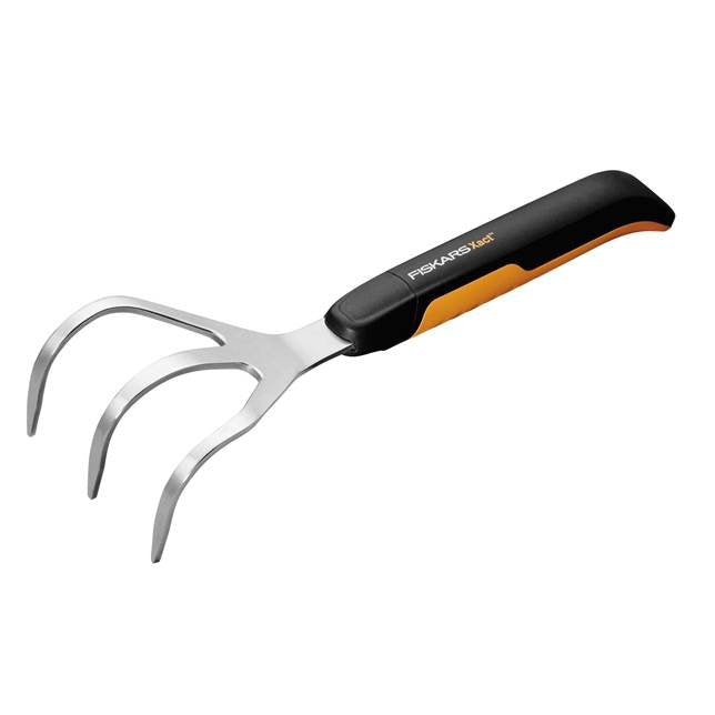 Fiskars Xact Rastrillo De Flores, Rastrillo De Mano Negro/Acero Inoxidable 1027047