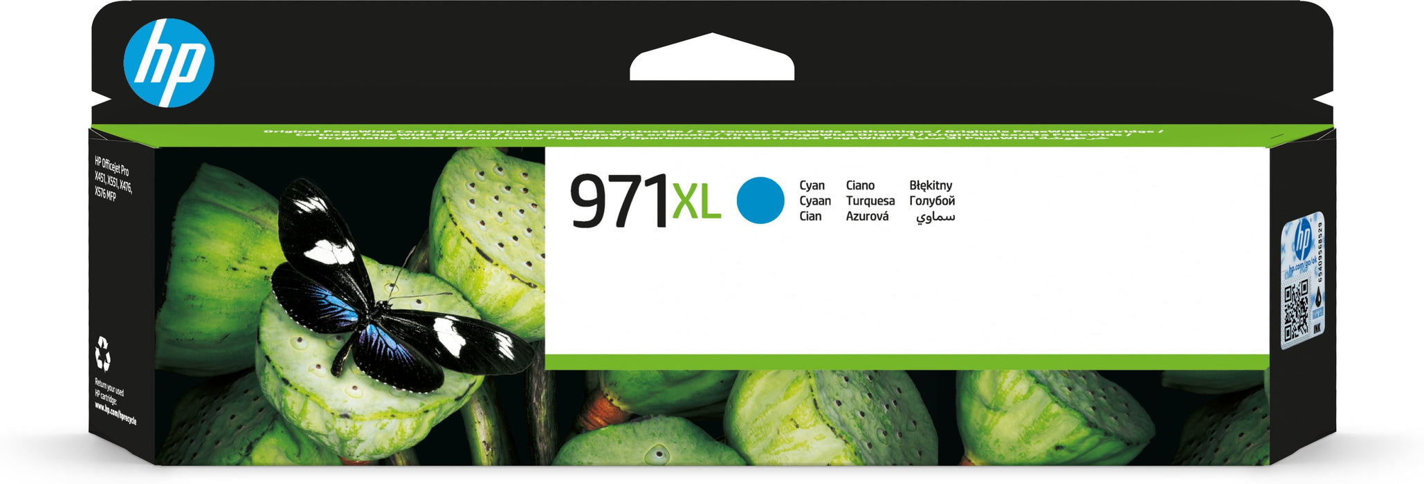 EAN 0193808066832 - HP 971XL High Yield Cyan Original Ink Cartridge cartucho de tinta 1 pieza(s) Alto rendimiento (XL) imagen 1
