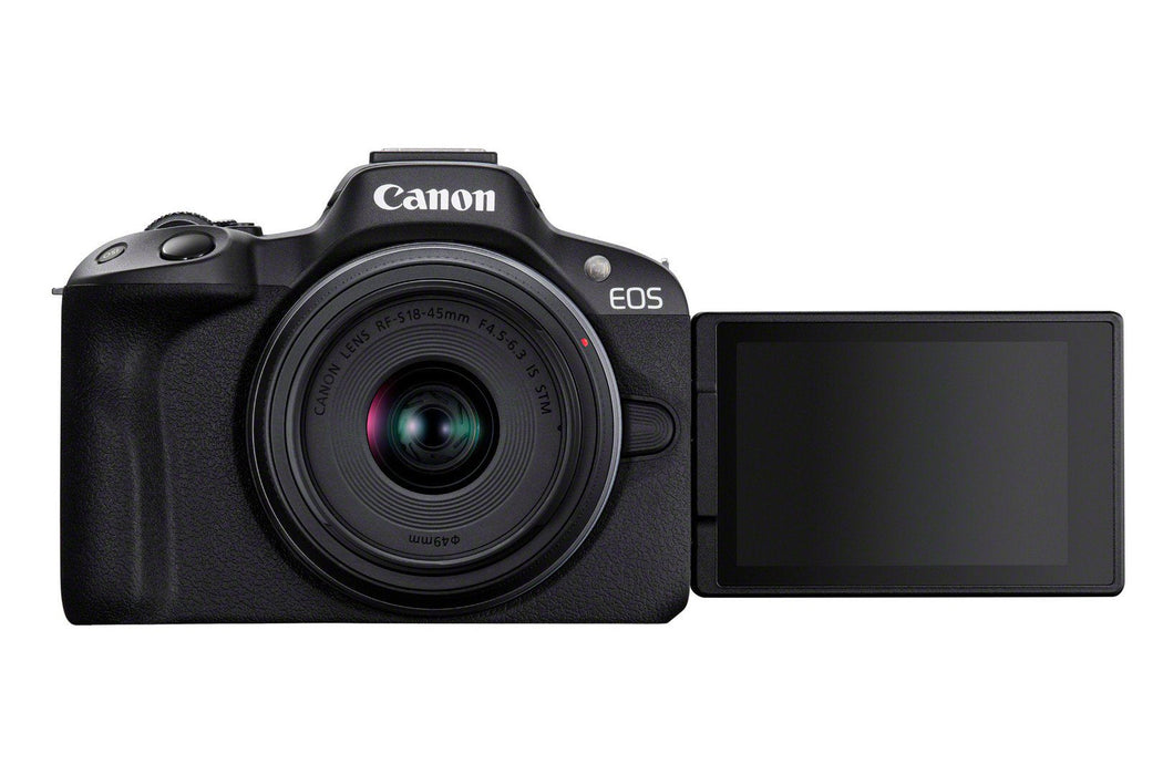 Canon Eos R50, Black + Rf-S 18-45 Is Stm + Rf-S 55-210mm F5-7.1 Is Stm Kit Milc 24,2 Mp Cmos 6000 X 4000 Pixeles Negro