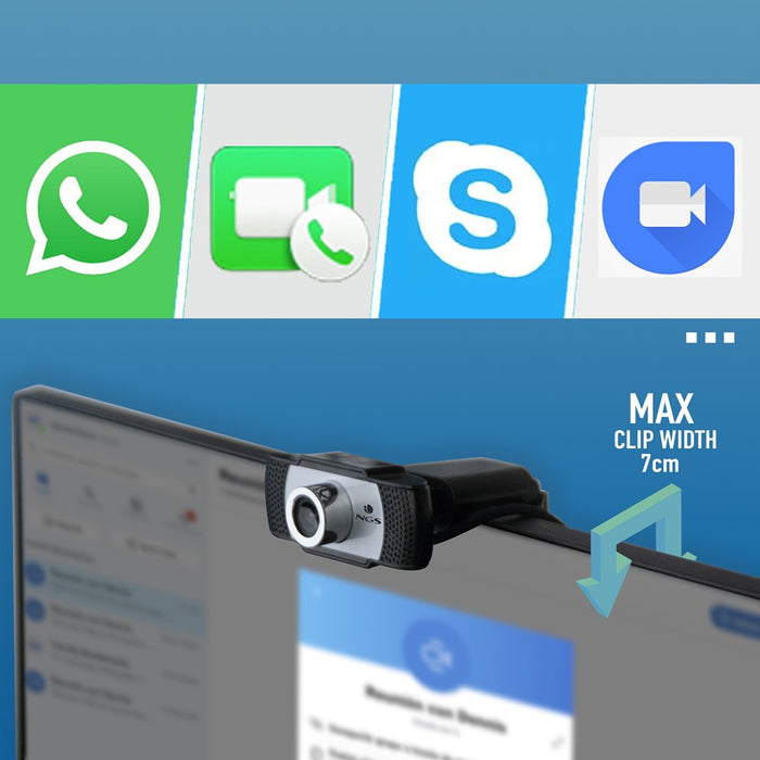 Webcam Con Micrófono Ngs Xpresscam720 1280*720 Campo Visual 60º Base Ajustable Usb Plug And Play