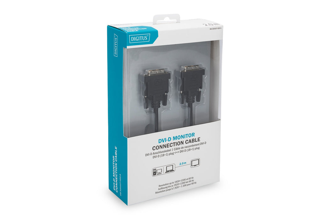 EAN 4016032383413 - Digitus 2m, 2xDVI-D cable DVI DVI-D Negro imagen 1