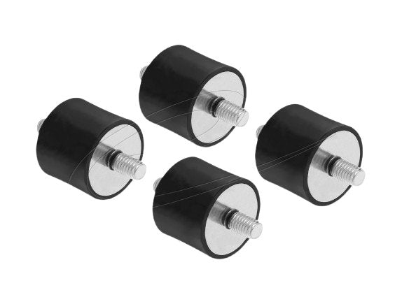 Delock Amortiguador De Vibraciones M6 X 1 Mm D 25 X H 20 Mm Con 2 X Rosca Exterior 4 Unidades Negro