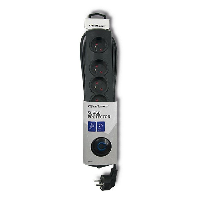 EAN 5901878502717 - Qoltec 50271 limitador de tensión Negro 5 salidas AC 230 V 3 m imagen 5