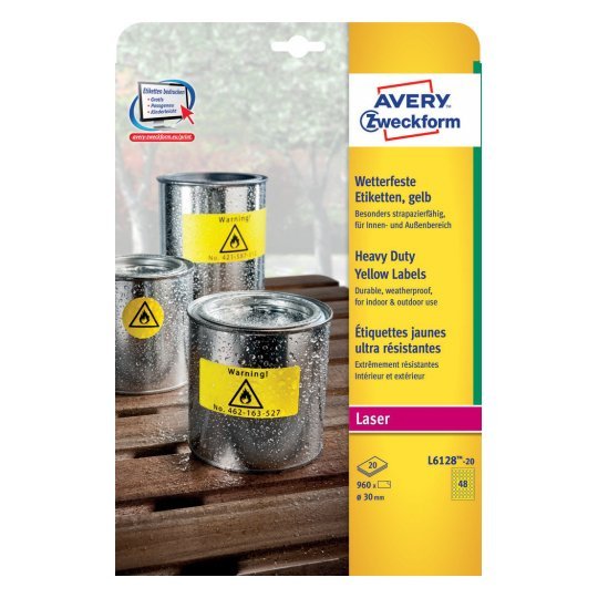 Avery Zweckform Resistente A La Intemperie Folienetiketten 30,0 X 30,0 Mm