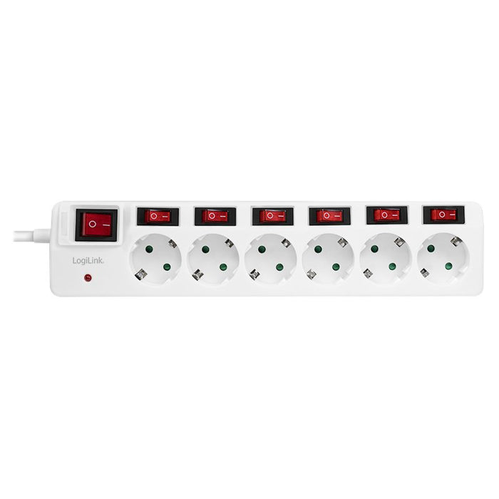 EAN 4052792060577 - LogiLink LPS250 base múltiple 1,5 m 6 salidas AC Interior Blanco imagen 2