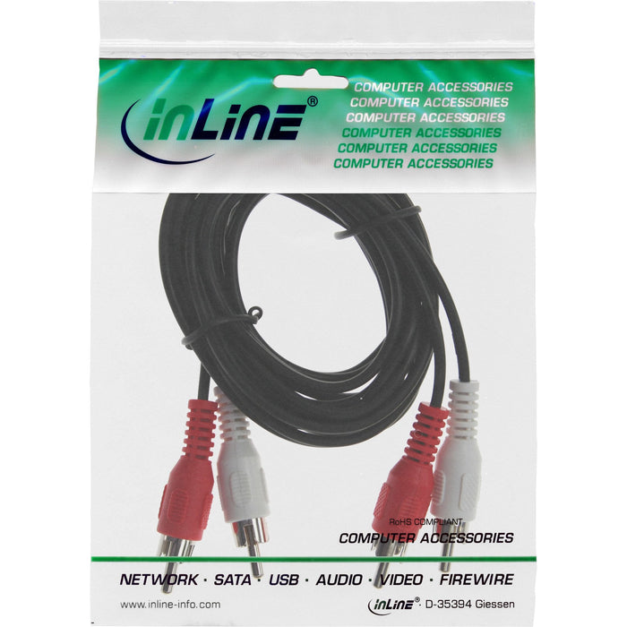 Cable De Audio Inline 2x Rca Macho A Macho 2m