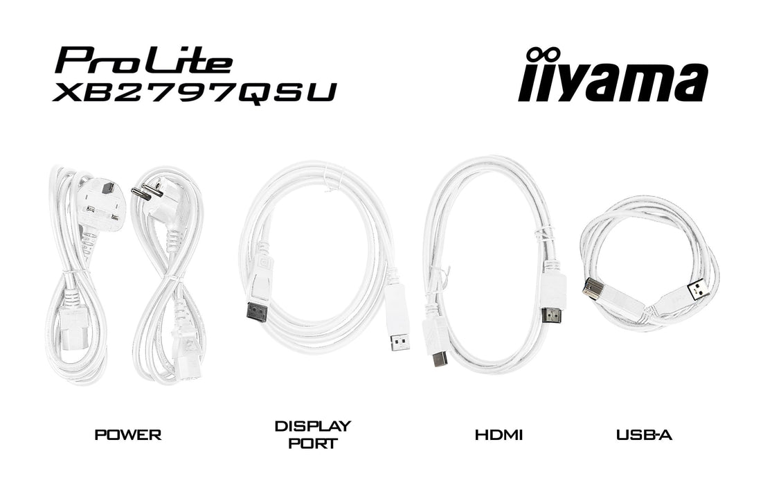 Monitor  Iiyama Prolite Xb2797qsu-W1 Led 27" 2560 X 1440 Qhd @ 75 Hz Ips 350 Cd/M² 1000:1 1 Ms 2xhdmi Displayport Altavoces Mate Blanco