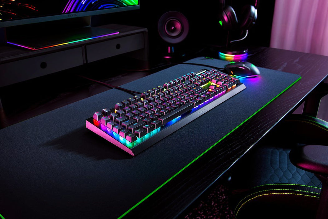 Teclado Con Cable Gamer Mecánico (Razer Green) Razer Blackwidow V4 X Rgb (Negro)