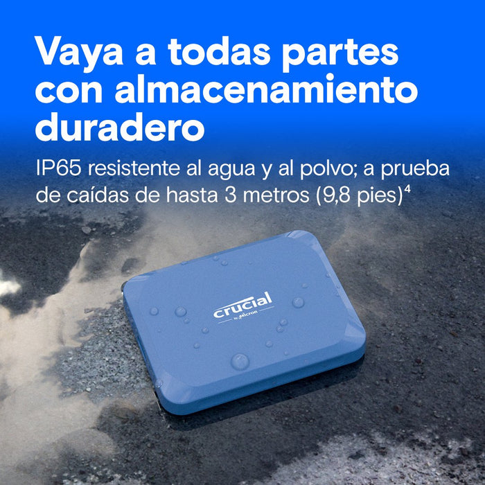 EAN 0649528942005 - Crucial X10 1 TB USB Tipo C USB 3.2 Gen 2x2 Azul imagen 4