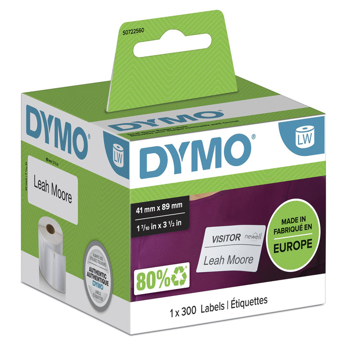 EAN 5411313113564 - DYMO LW - Small Name Badge Labels - 41 x 89 mm - S0722560 Blanco Etiqueta para impresora autoadhesiva imagen 2