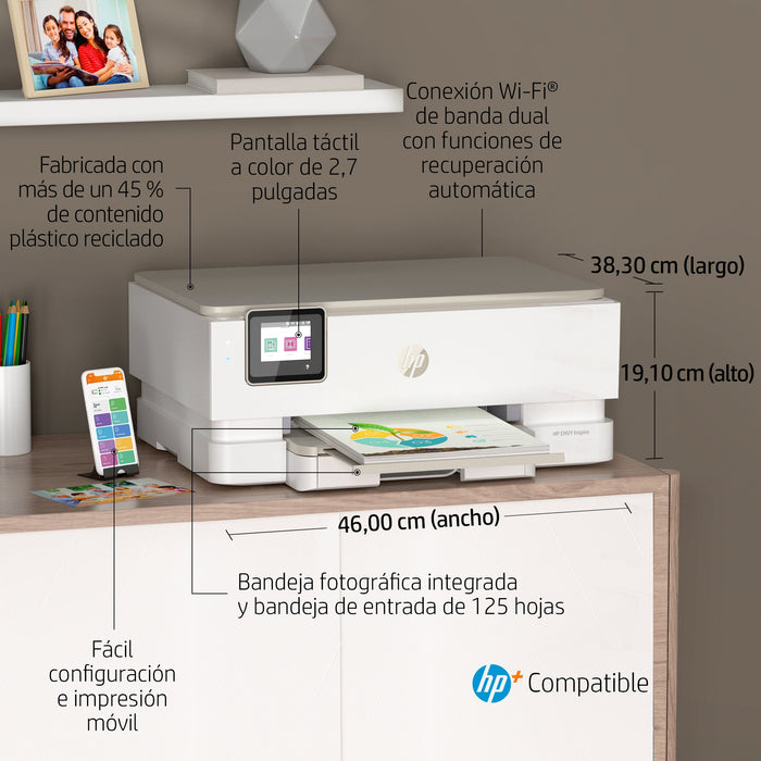 EAN 0195908882510 - HP ENVY Inspire 7220e All-in-One Printer Inyección de tinta térmica A4 4800 x 1200 DPI 15 ppm Wifi imagen 6