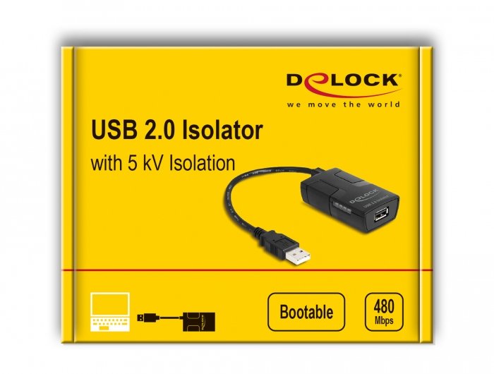EAN 4043619642250 - DeLOCK 64225 convertidor, repetidor y aislador en serie Negro imagen 3