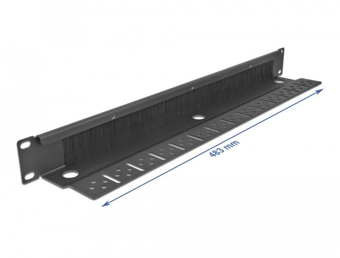 Delock Regleta De Cepillos Para La Gestión De Cables De 19" Con Fijación De Cables 1u Negro