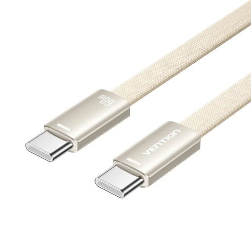 Vention Flat Usb 2.0 Usb-C M-M Cabl 3a Cable 1m Gold Aluminum