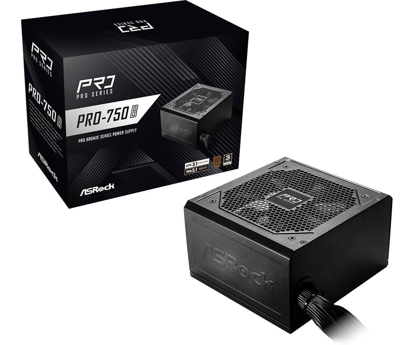 Fuentes De Alimentación Asrock Pro Series Pro-750b 750w Atx 80+ Bronze Negro 90-Uxr075-Bneaa2