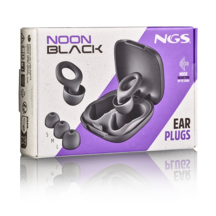 Tapones De Silicona Ngs Para Los Oidos Incluye Funda Y 4 Almohadillas Black