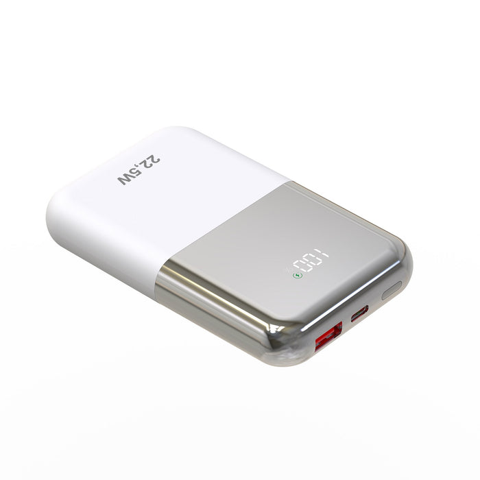 Powerbank 10000mah Leotec Lepow22w10ws 22.5w Blanco Y Plata Incluye Cable Usb Tipo-C