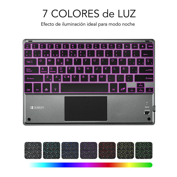 EAN 8436586741426 - SUBBLIM FUNDA + TECLADO TABLET IPAD PRO BLUETOOTH 11'' TOUCHPAD BLACK QWERTY Español Bluetooth/Micro-USB  imagen 7