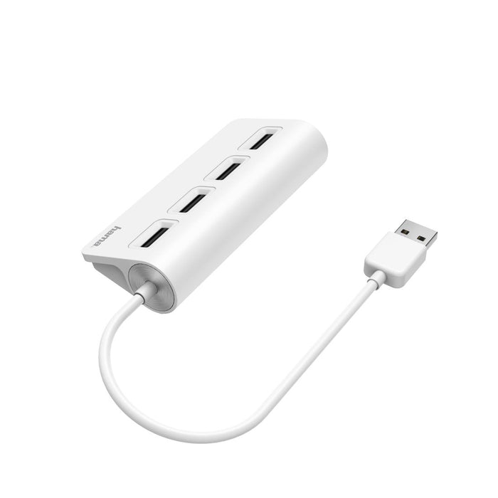 Hub Hama Essential  Usb 2.0 - Cable Usb-A Integrado De 15cm - Usb-A Hembra X4 - Blanco