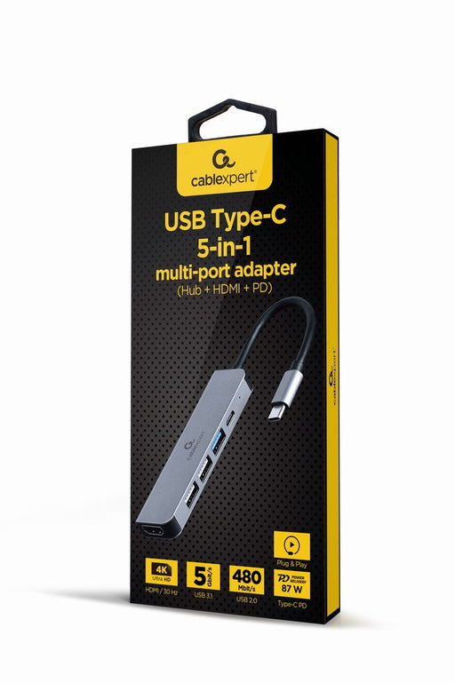 EAN 8716309124263 - Gembird A-CM-COMBO5-03 base para portátil y replicador de puertos Alámbrico USB 3.2 Gen 1 (3.1 Gen 1) Typ imagen 1