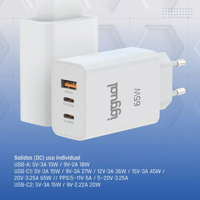 EAN 8435364320501 - iggual IGG320501 cargador de dispositivo móvil Smartphone, Teléfono móvil, Tableta Blanco Corriente alter imagen 6