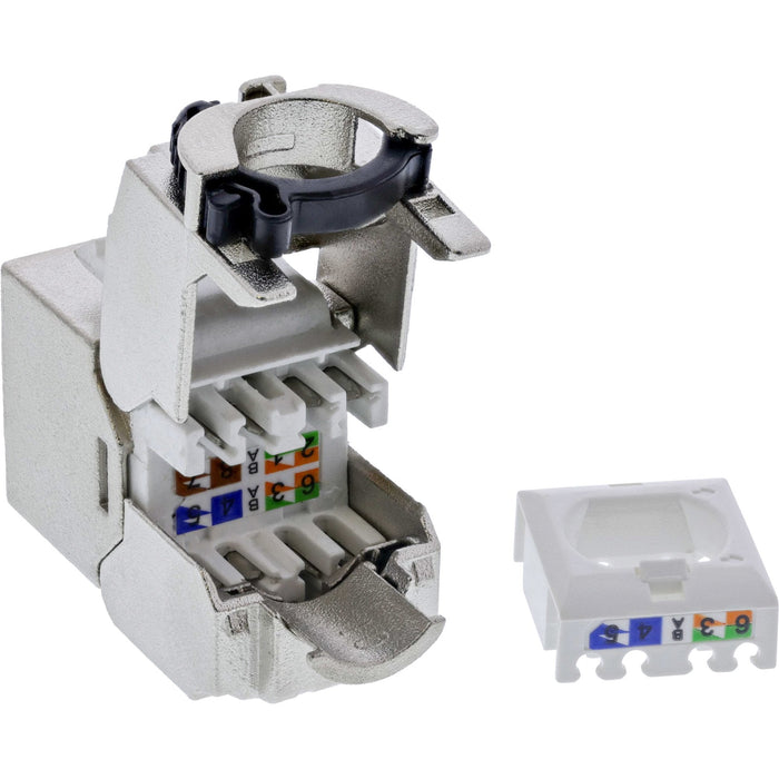 24pcs. Bulk-Pack Inline® Keystone Rj45 Jack Slim, Snap-In, Cat.6a, Integrated Cable Tie
