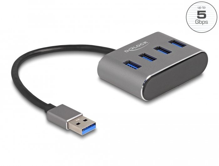 Delock 4 Port Usb 3.2 Gen 1 Hub Mit Usb Typ-A Anschluss - Usb Typ-A Buchsen Oben