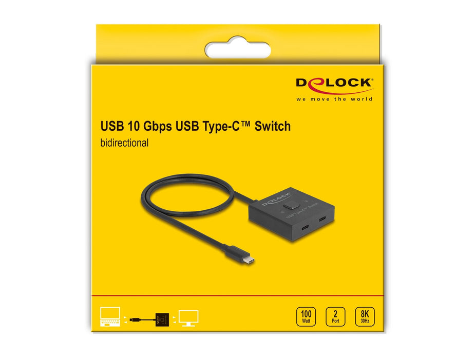 Delock Usb 10 Gbps Usb Tipo-C Switch 2 Auf 1 Bidireccional 8k