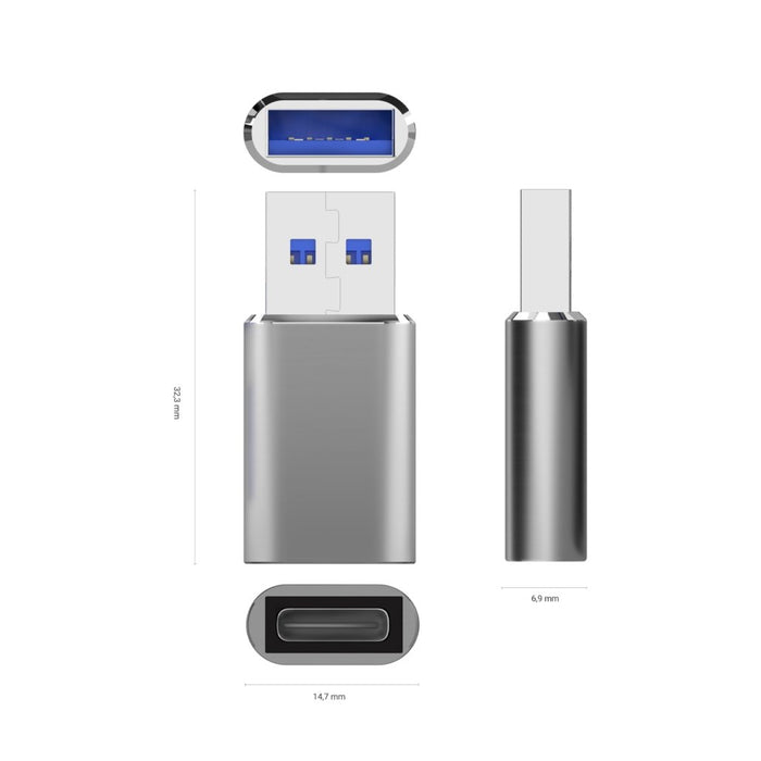EAN 8436574708073 - AISENS A108-0677 cambiador de género para cable USB Type-C USB Type-A imagen 3