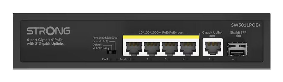 EAN 9120072379055 - Strong SW5011POE+ switch Gigabit Ethernet (10/100/1000) Energía sobre Ethernet (PoE) Montaje en pared/esc imagen 2