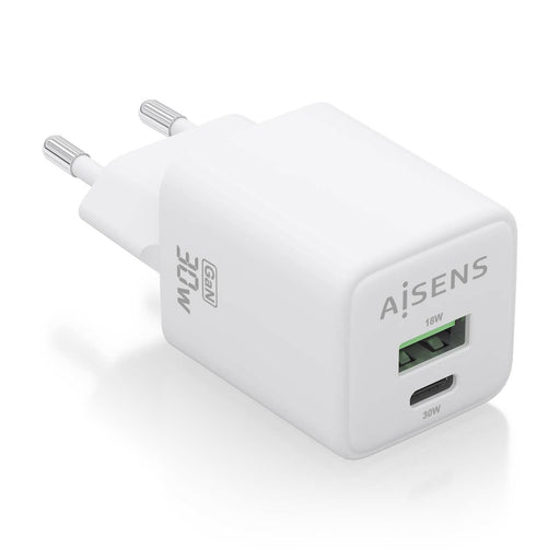 EAN 8435739901281 - AISENS ASCH-30W2P037-W cargador de dispositivo móvil Universal Corriente alterna Carga rápida Interior imagen 1