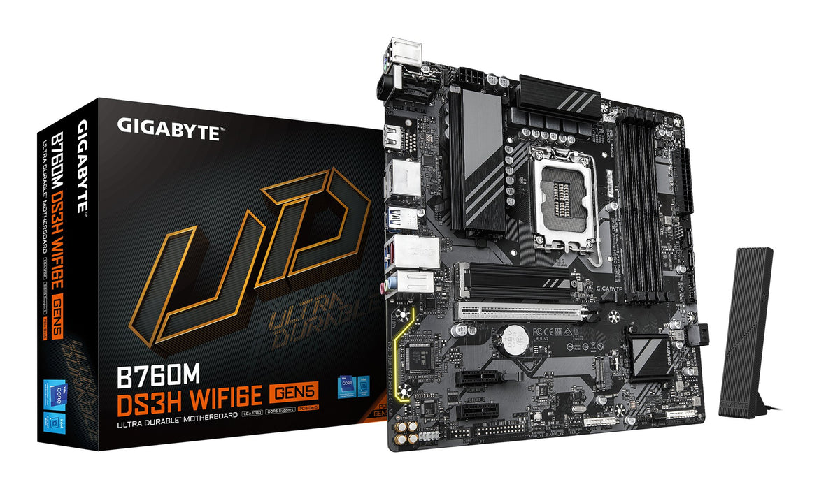 EAN 4719331872809 - GIGABYTE B760M DS3H WIFI6E GEN5 Intel B760 Express LGA 1700 micro ATX imagen 1