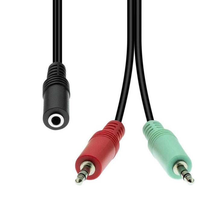 4-Pin To 2x 3-Pin Cable F-M  Black 40cm