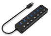EAN 8716309124676 - Gembird UHB-U3P7P-01 hub de interfaz USB 3.2 Gen 1 (3.1 Gen 1) Type-A 5000 Mbit/s Negro imagen 1