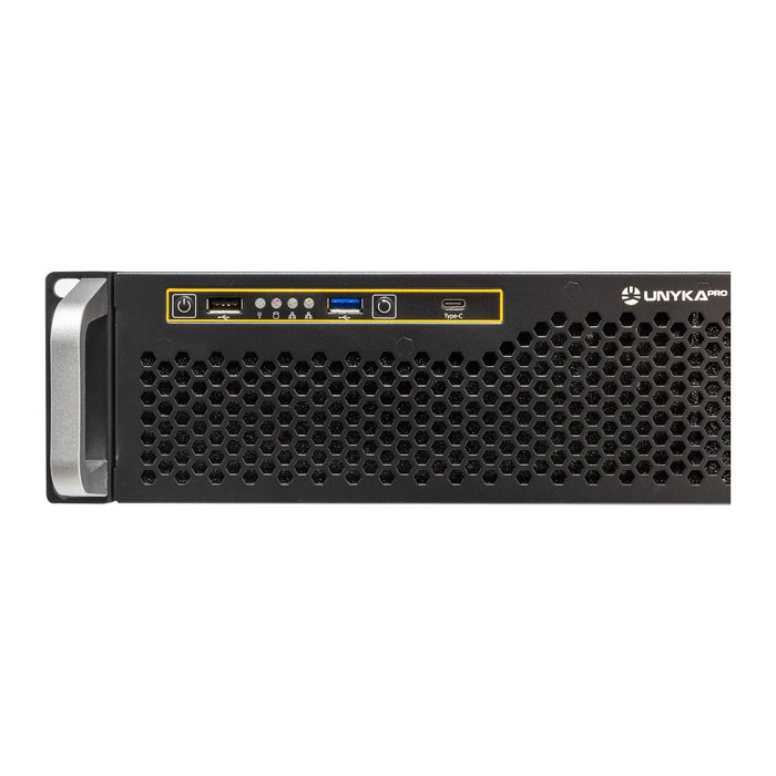 Caja Rack 19" Unykach 2u Sin Fuente Negro Plata 8 Bahias Int 1xusb2.0 1xusb3.0 1xusb-C