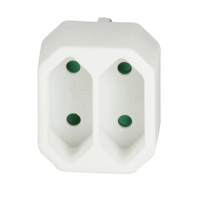 Logilink Adapter With 2 Euro Sockets, Blanco