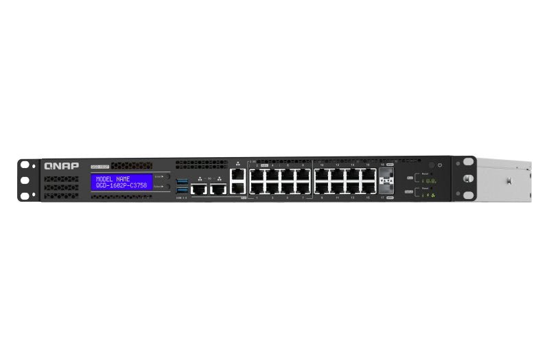 EAN 4713213517857 - QNAP QGD-1602P Gestionado L2 Gigabit Ethernet (10/100/1000) Energía sobre Ethernet (PoE) 1U Negro, Gris imagen 3