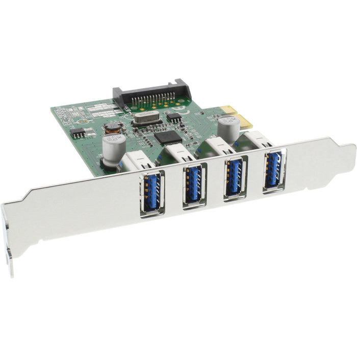 Tarjeta Inline Usb 3.0 De 4 Puertos Pcie Incl. Soporte De Perfil Bajo Y Auxiliar De 4 Pines. Poder