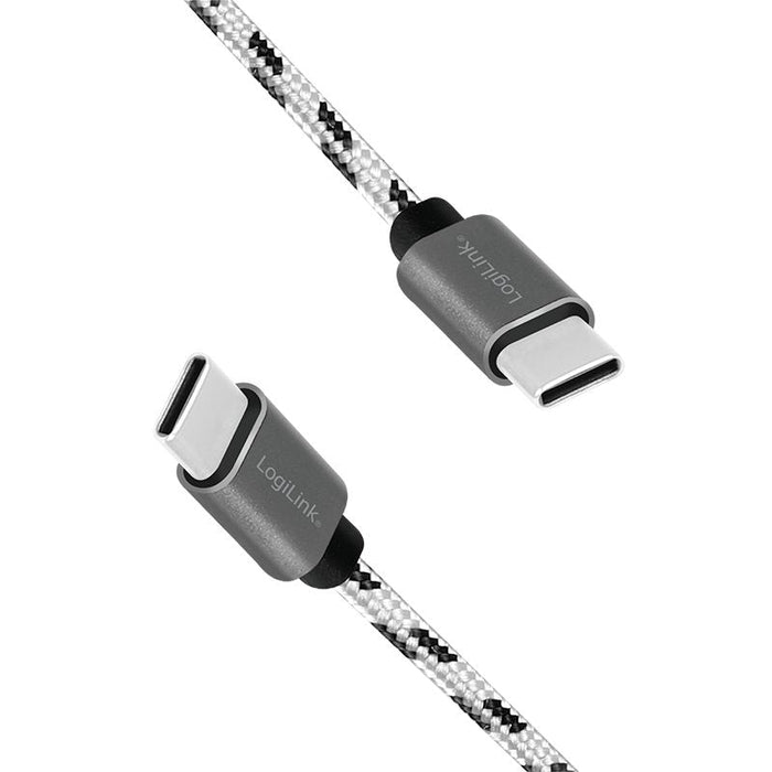 Usb 2.0 Type-C 3-Pack Cable Set, C M To C M, Alu, Nylon, Blanco Negro