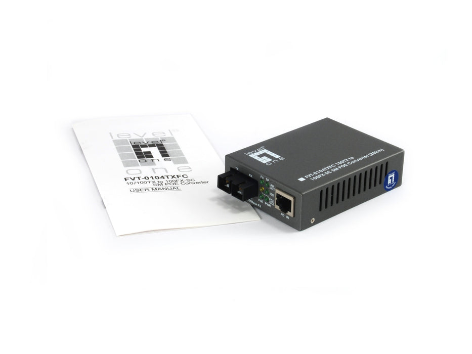 EAN 4015867125663 - LevelOne FVT-0104TXFC convertidor de medio 100 Mbit/s Monomodo Negro imagen 3