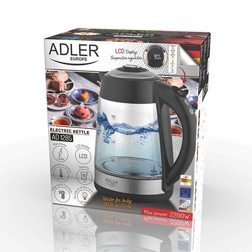 EAN 5903887804592 - Adler AD 1285 tetera eléctrica 1,7 L 2200 W Negro, Acero, Transparente imagen 9