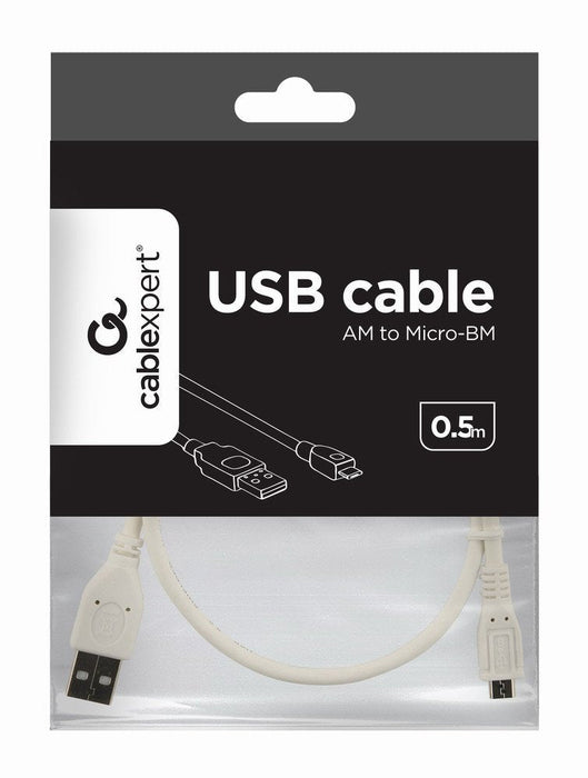 Gembird Cable Usb A Micro Usb M/M 0.5m Blancoâ Ccp-Musb2-Ambm-W-0.5