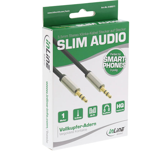 EAN 4043718269648 - InLine S-99211 cable de audio 1 m 3,5mm Negro, Plata imagen 1